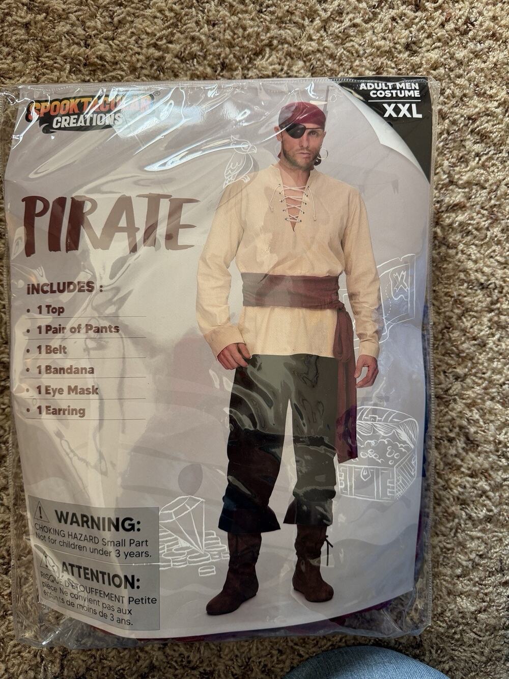 6 Piece Cutthroat Pirate XL Patch Earring